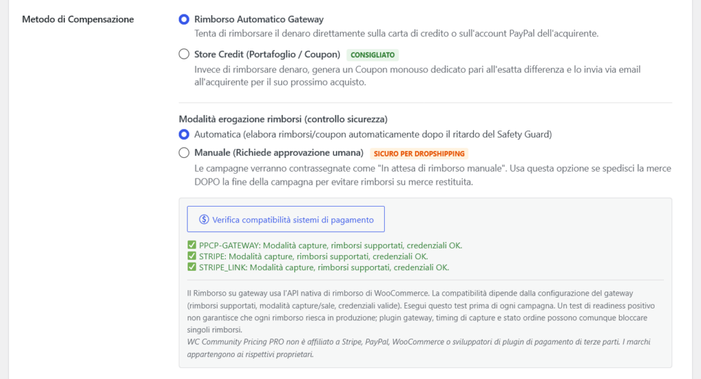2.4 - Area Test Gateway Readiness con risultati del test