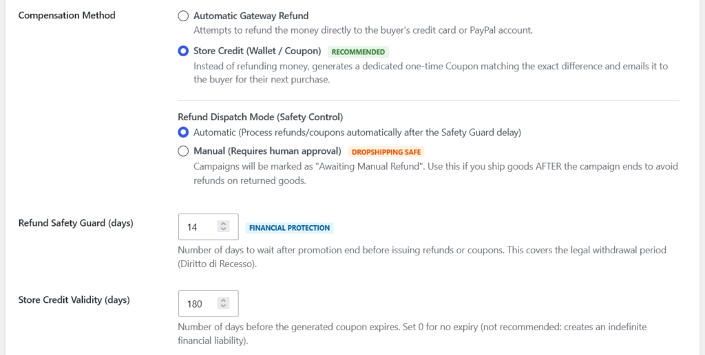 2.6 - Refund Safety Guard, Store Credit Validity, and Force refund-compatible gateways