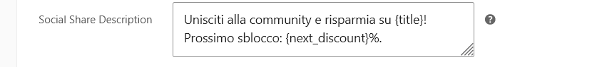 6.3 - Campo Social Share Description nel metabox del prodotto