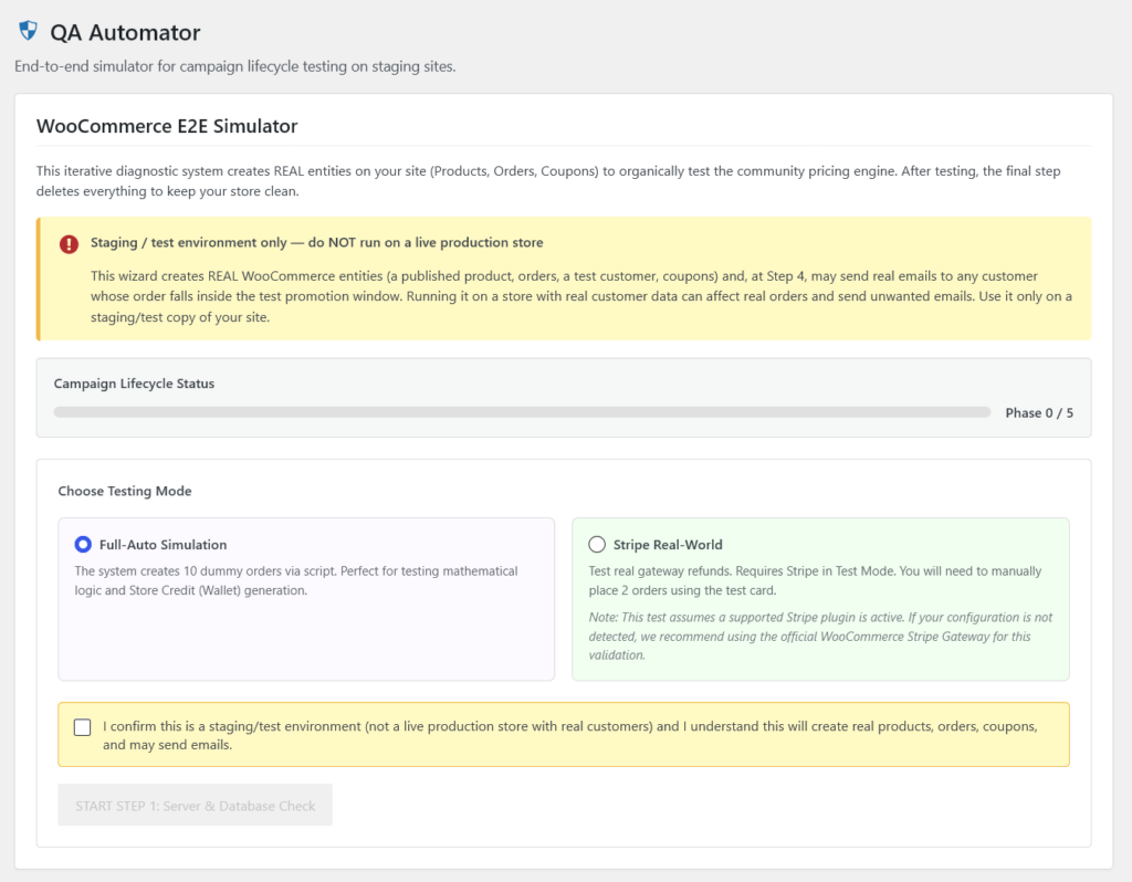 7.1 - QA Suite wizard with highlighted steps